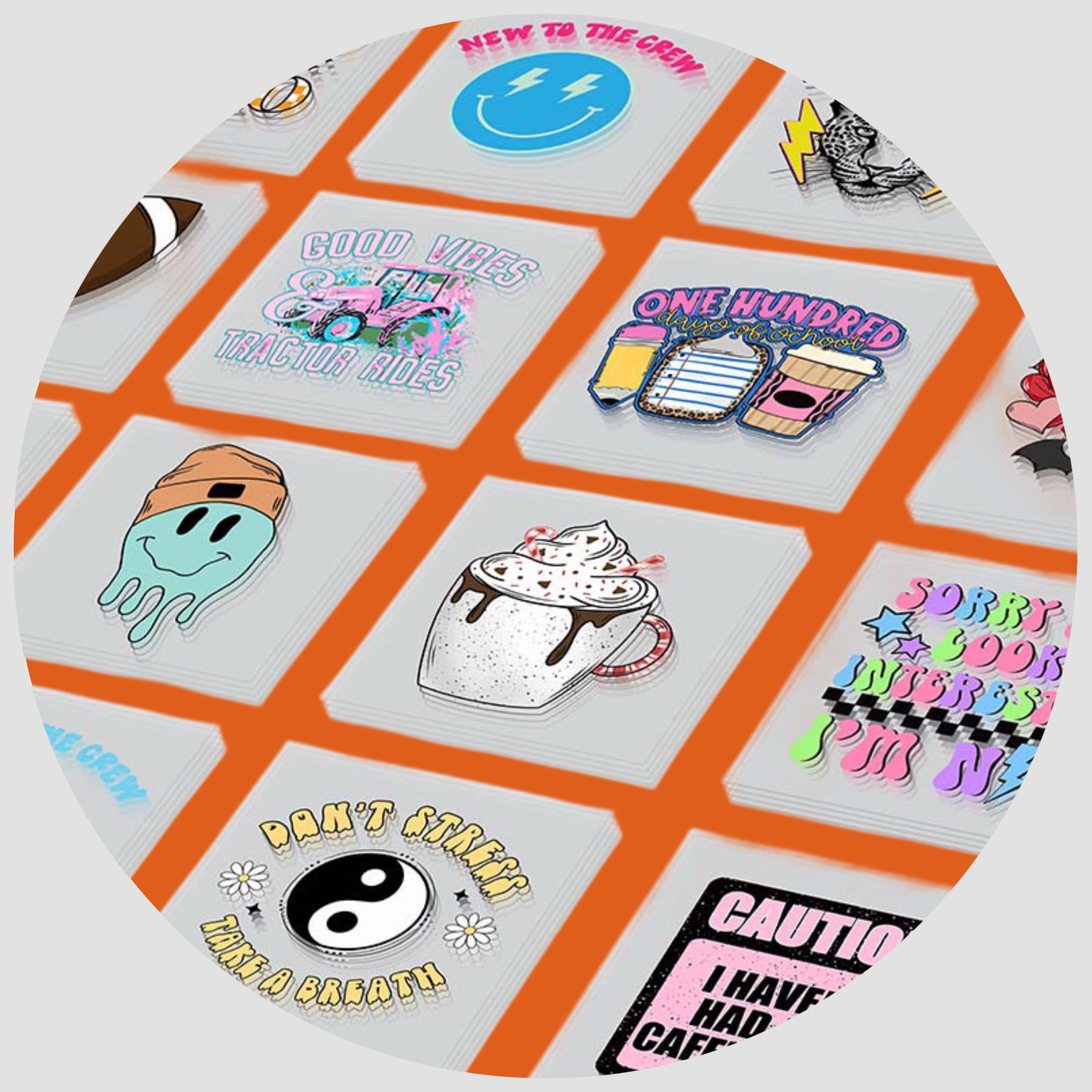 Ready To Press DTF Transfers | Gang Sheets Print Designs