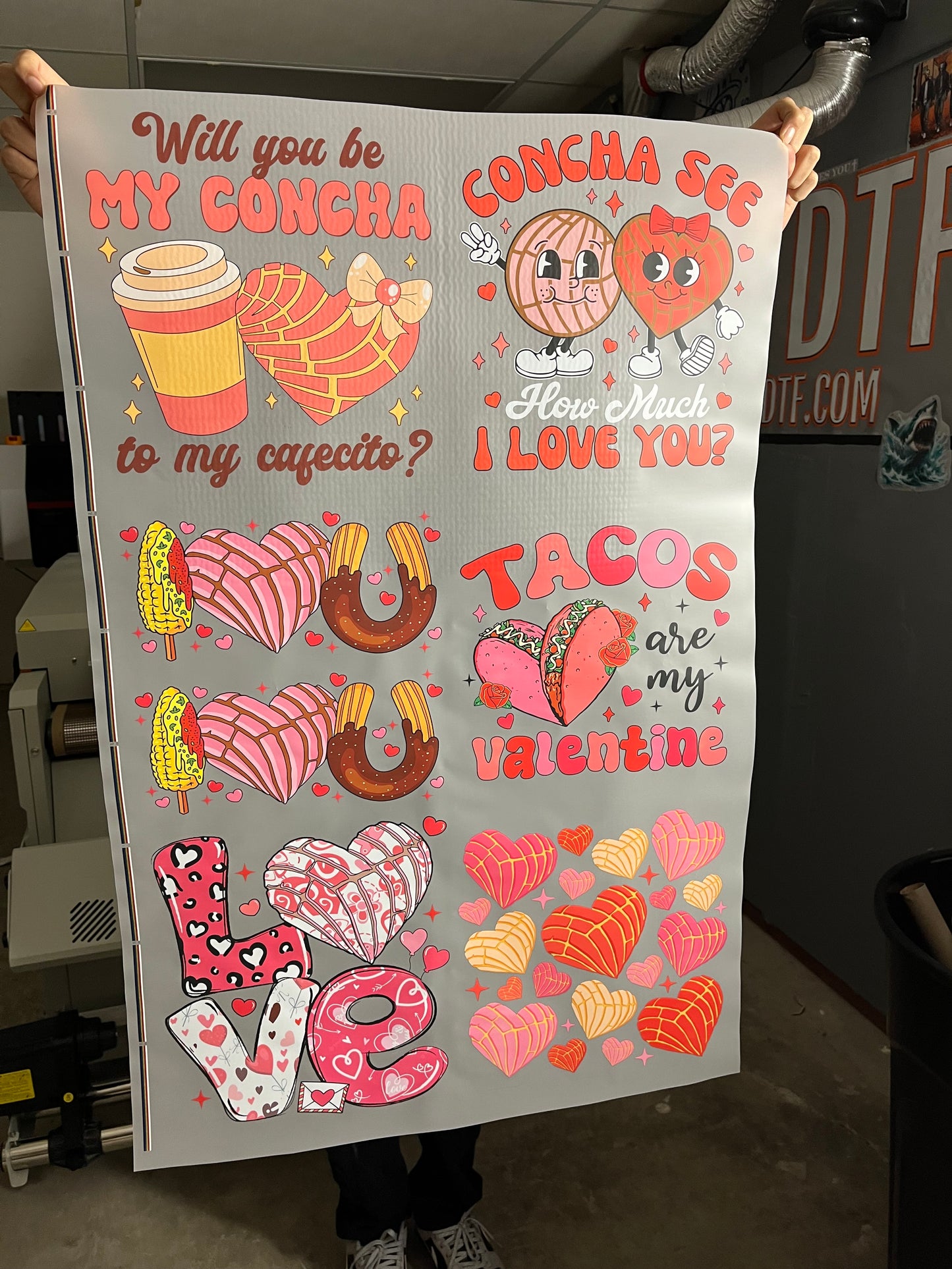 22”x36” Valentine Conchas Gang Sheet