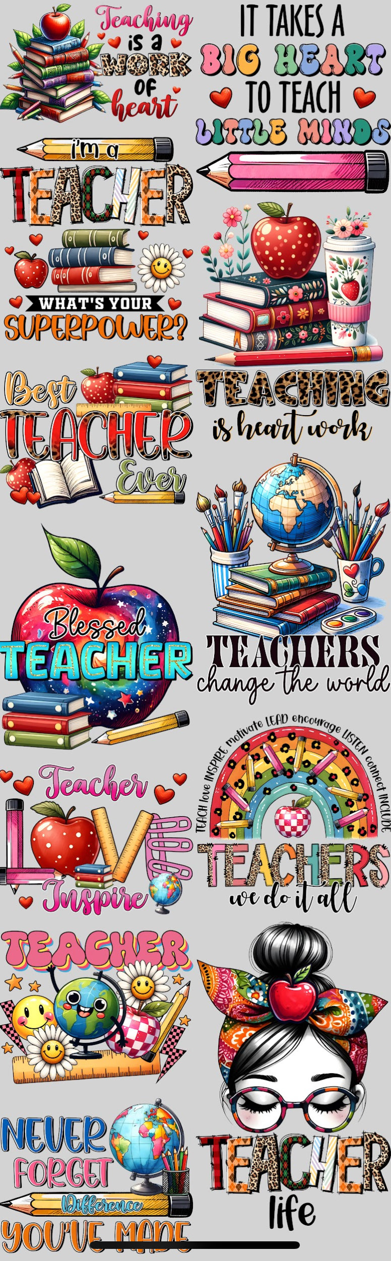 22”x36” Teacher Gang Sheet
