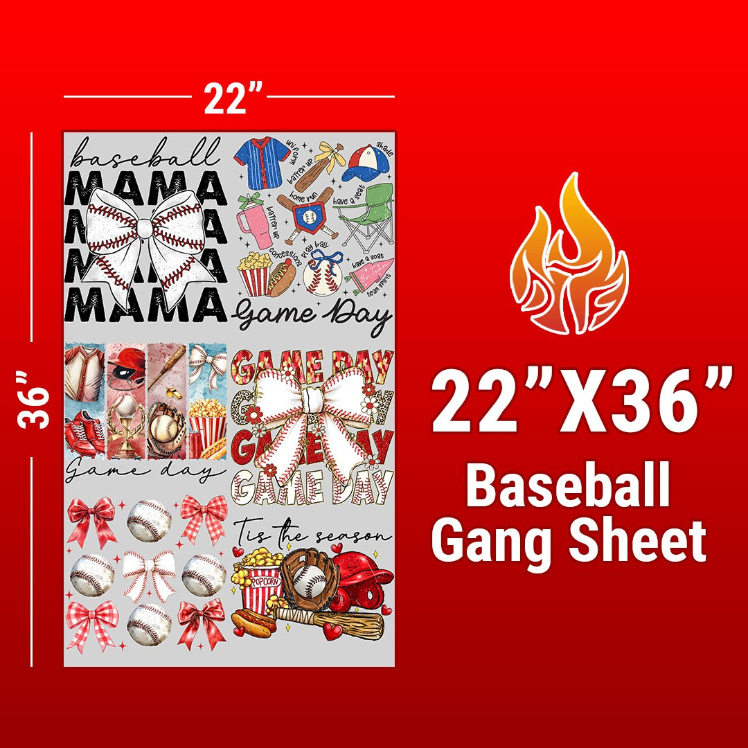 22”x36” Baseball Gang Sheet