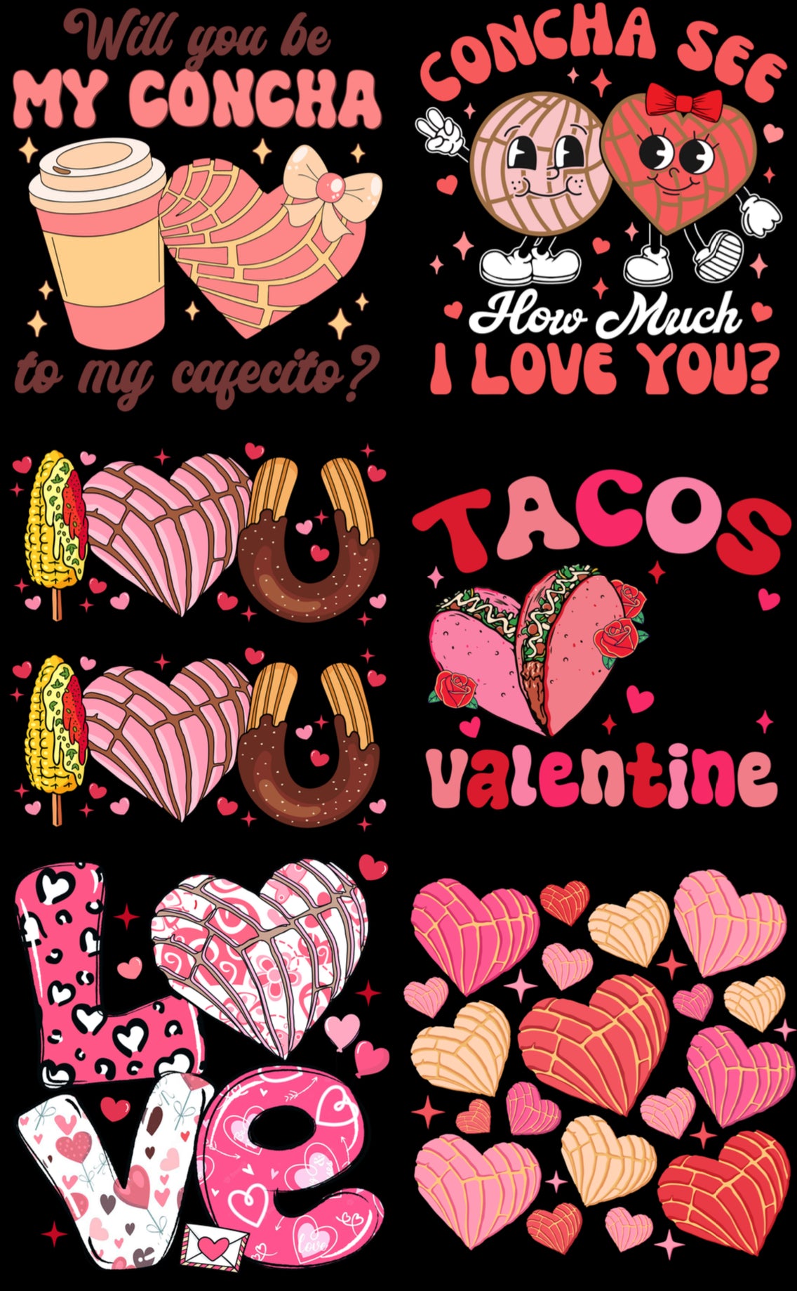 22”x36” Valentine Conchas Gang Sheet