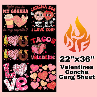 22”x36” Valentine Conchas Gang Sheet
