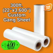DTF Bulk Order Full Roll 300ft. ($4.00/foot)