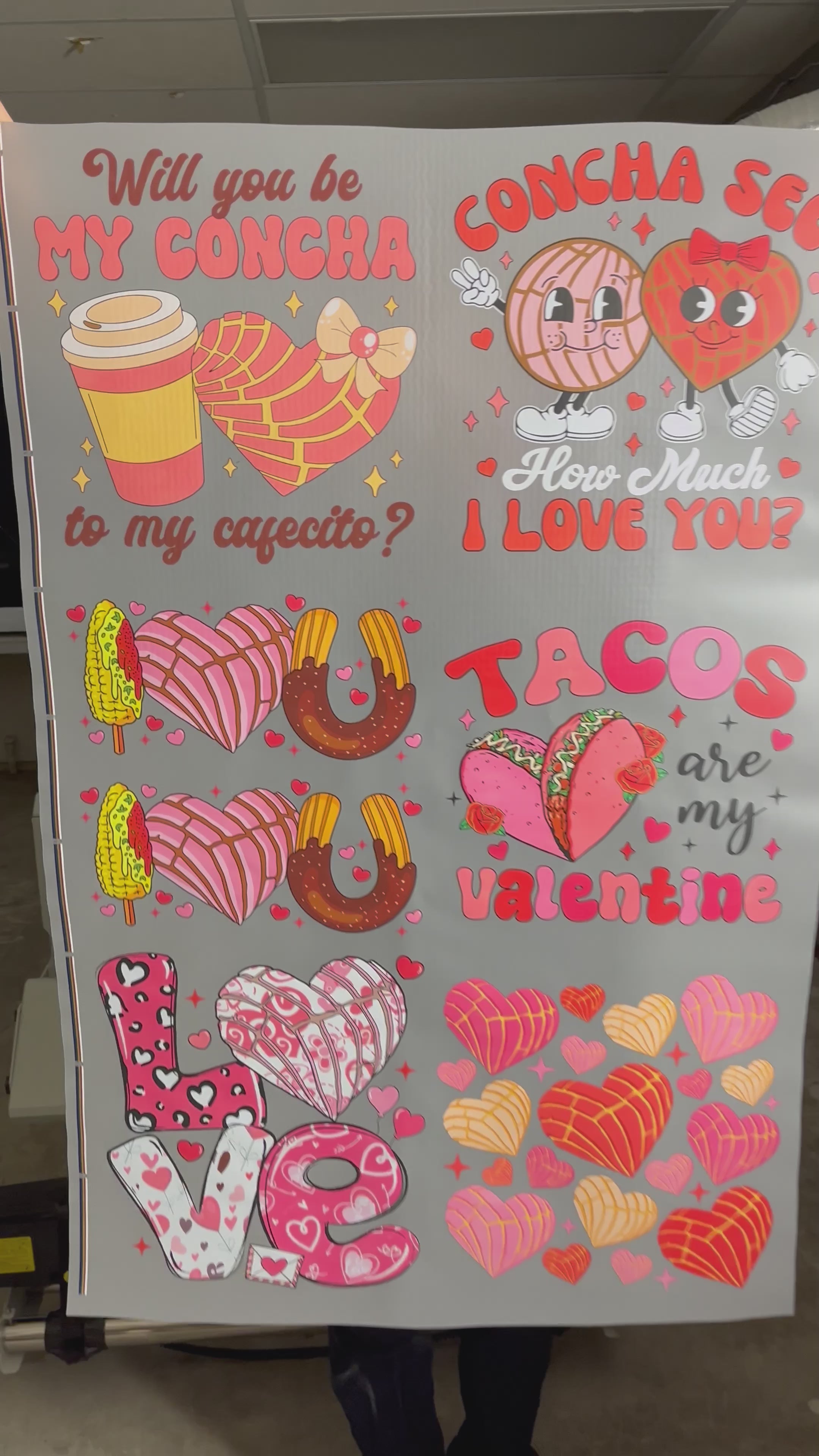 Load video: 22”x36” Valentine Conchas Gang Sheet